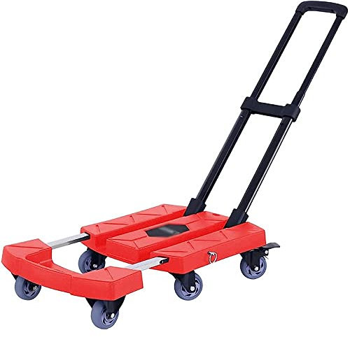 Tragbarer, faltbarer Mehrzweckwagen mit drehbaren Rädern, robuster Outdoor-Trolley für Haushalt und Lebensmitteleinkauf arbeitssparender Bollerwagen mit 250 kg Kapazität (rot)