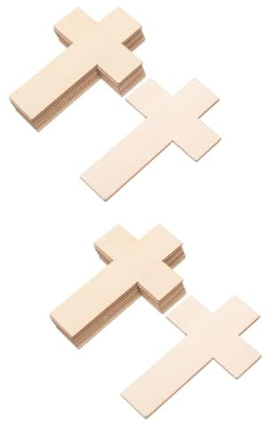 IMIKEYA 2 Sätze Holz Kreuzen Easter Decoration Bastelzeug Bastel Materialien Point Makramee-brett Decoupage-papier Basteln Diy-graffiti-chip Graffiti-holzscheiben Pappel 20 Stück * 2