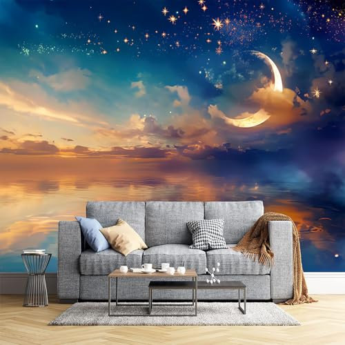 JEDTAKCT 300X210Cm Seidetapete Fantasie Sternenhimmeltapete Elegance Tapete Im Geheimnisvoller Ozean Design Tapete Wandtapete Wohnzimmer Schlafzimmer Flur Strukturtapete