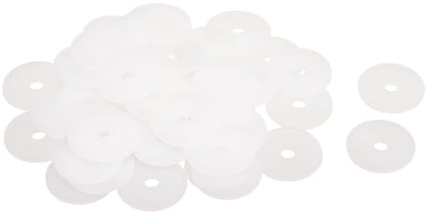 QUARKZMAN 40 Stück M6 Nylon Flachdichtungen 6mm ID 30mm OD 2mm dick Unterlegscheiben Dichtungsdichtung Kunststoff-Blatt-Dichtungsbefestiger Dichtungsring, Weiß