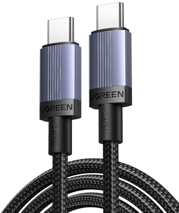 UGREEN Zapix Câble USB C PD 3.1 240W 5A 48V Charge Rapide Nylon Tressé | Compatible avec MacBook iPad Ordinateur Portable de Jeu iPhone 17 Pro Max Air, Galaxy S26 S25 Plus Ultra, Pixel 10 (2M)