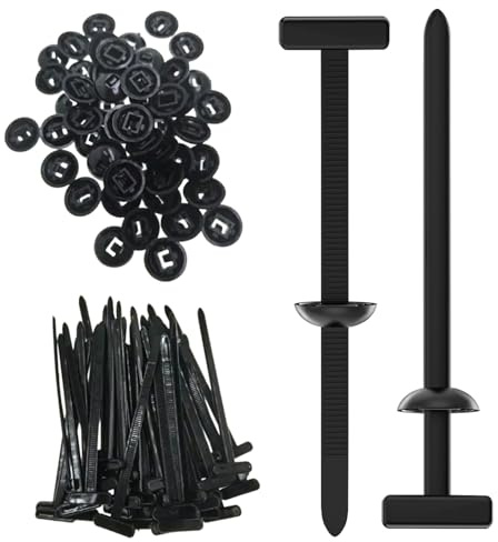 Bridas para cables negras, 50 unidades de hebillas de bridas para cables de nailon universal, resistentes a los rayos UV, hebillas para bridas robustas, autoblocantes, multiusos, bridas para cables de
