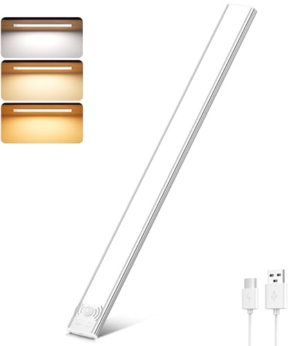 Lampe Placard, 30000K/4000K/6500K Dimmable Eclairage LED Rechargeable USB Interieur Placard Sans Fil, Magnétique Lampe Led Detecteur Mouvement, Lumière Led pour Armoire Escalier Cuisine Couloir