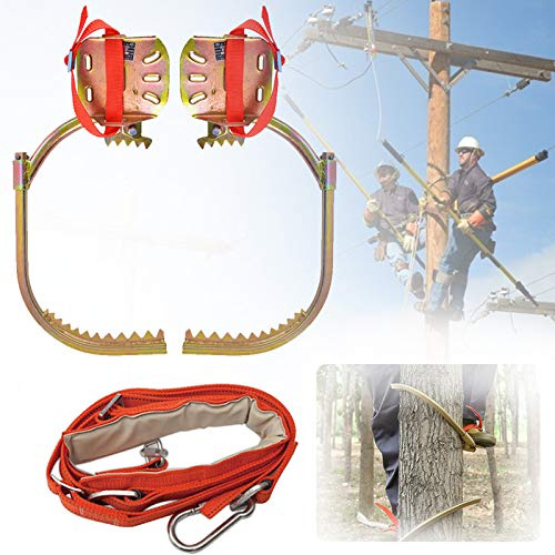 Profi Baumklettern Spikes Anti-Rutsch Kletterausrüstung Edelstahl Werkzeuge für Baumarbeit Outdoor Kletterausrüstung Set-400 Modell