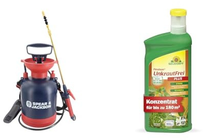 Spear & Jackson 3l-Allzweck-Pump-Action-Drucksprüher +Neudorff Finalsan UnkrautFrei Plus – Kraftvoller, schnell wirkender Unkrautvernichter, der bis in die Wurzel wirkt. Konzentrat für 180m², 1l