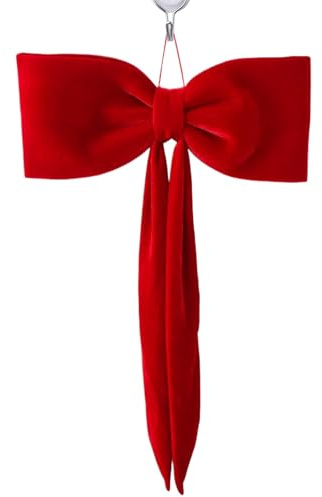 Genérico Lazo Gigante para Arbol De Navidad, 30cm/40cm Lazos Rojos Grandes para Regalos Navideños Decoración, Lazos Gigantes De Navidad Terciopelo Manualidades Cinta
