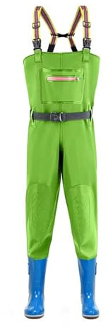 Stivali A Coscia da Pesca Stivali da Acqua da Uomo e da Donna, Pantaloni da Pesca in PVC per Caccia, acquacoltura, autolavaggio(Green1,36 EU)
