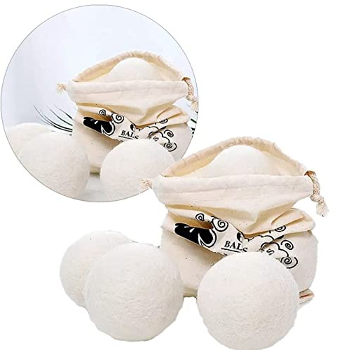 Jelquix 6PCS Reusable Wool Dryer Balls, Natural Fabric Softener, Laundry Softener Balls with Sensitive Skin Design, Ideal for Shorten Drying Time & Reduce Static, Baby Showers &
