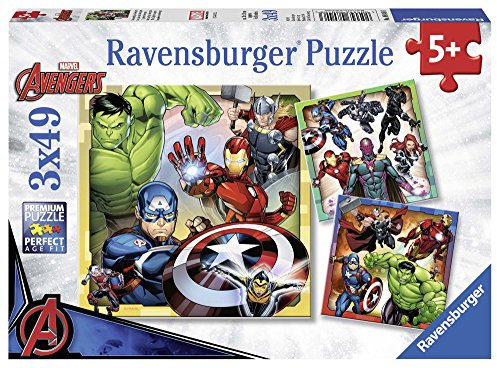 Ravensburger Marvel Avengers Assemble 3 x 49 Piece Jigsaw Puzzles for Kids Age 5 Years Up