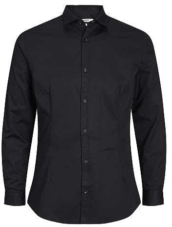 JACK & JONES Camicia da uomo Super Slim Fit, Black/Fit: super slim, XS