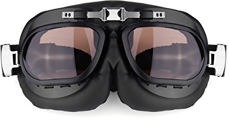 Alamor Motorrad Brille Vintage Classic Brille Retro Pilot Cruiser Steampunk Uv Protecti - Farbe
