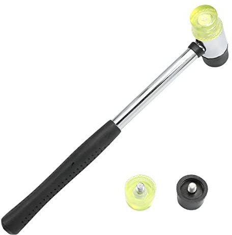 Utoolmart - Mazo de metal ligero con doble cabeza de goma para madera, joyería y manualidades, herramienta doméstica con dos cabezales de conversión
