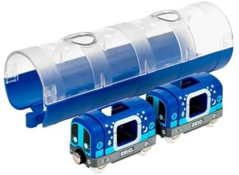 BRIO World 33970 Tunnelbanetåg och tunnel | Metro Train & Tunnel. Leksakståg med tillbehör. 3 delar. För barn från 3 år. För tågälskare.