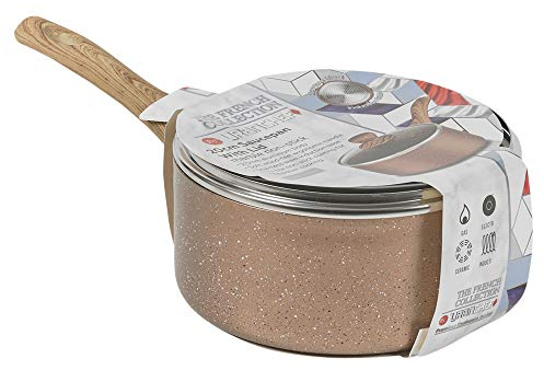 URBN-CHEF Ceramic Rose Gold Induction Cooking Pots Pans Frying Pan Cookware Set (20cm Saucepan)