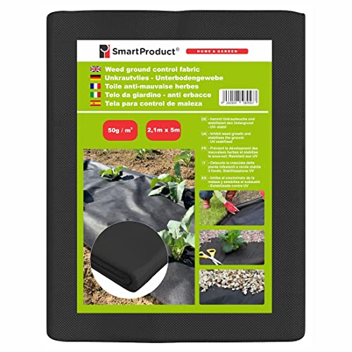 SmartProduct 2,1m x 5m Unkrautvlies Gartenvlies Gartenfolie Unkrautfolie UV stabil 50g/m²