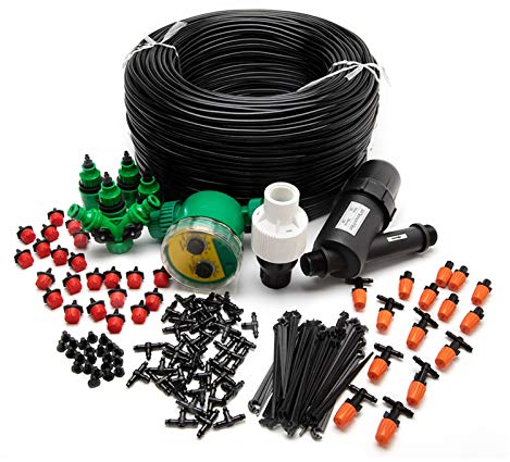 Pulverizador de riego por aspersión de jardín Sistema de riego de micro riego por goteo Sistema de Jardín 40M DIY Kit profesional temporizador del filtro del regulador de presión goteros ajustables