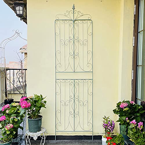 ZYFA Rankgitter Rankhilfe Garten Deko Metall-Rankgitter Kletterhilfe für Pflanzen,Spalier Beetzaun Beeteinfassung für Kletterpflanzen und Rosen (Color : Vintage Green)