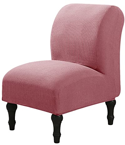 YOPOIY Jacquard Stuhlhussen Ohne Armlehnen Strecken, Sessel Stuhlbezüge Abnehmbar Sessel Stuhlbezüge rutschfeste Möbelschutzbezüge -Rosa-one Size