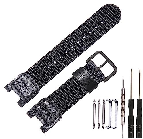 MCXGL Tuch Lederarmband Kompatibel mit Casio SGW-100 GW-3000B GW-3500B PAS-400B Herren Sportuhr Nylon Band