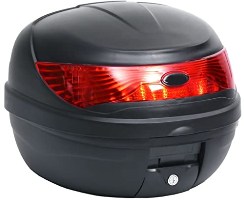 vidaXL Motorradkoffer für 1 Helm Wasserfest Top Case Motorrad Roller Rollerkoffer Helmkoffer Topcase Koffer Motorradtasche Schwarz 35L