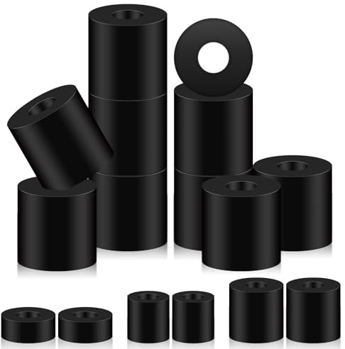 Glarks Lot de 10 entretoises rondes en caoutchouc multi-usages, 1,9 cm de diamètre extérieur x 88,3 cm de diamètre intérieur x 88,9 cm d'épaisseur, rondelles en caoutchouc noir anti-vibrations pour
