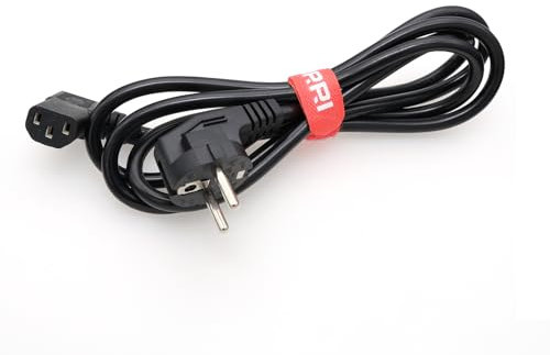 DRRI Right Angle IEC C13 to European CEE7/7 Schuko Plug PC Monitors Computer Power Cord 250V 10A