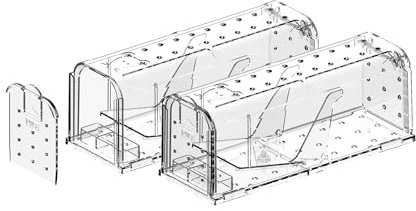ELUXO Humane Mouse Trap – Pack of 2 | Safe No-Kill Live Catch Mouse Traps | Reusable, Non-Toxic, Chemical-Free, Pet & Child Safe | Easy Automatic Door | Indoor Home & Kitchen Rodent Catcher