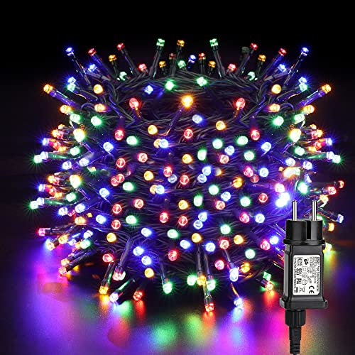 PhilzOps Navidad Guirnalda de Luces Interior, 50m 500 LED Multicolor Luces de Hadas Navideñas 8 Modos Impermeable Luz Exterior Cadena Luces de Otoño Decorativas para Jardín Balcón Casa Boda Festival