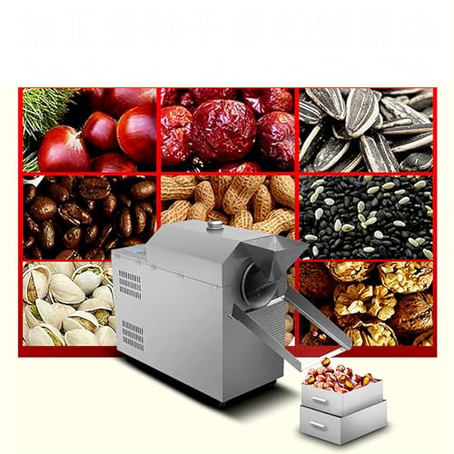 2500W Coffee Bean Roaster, 25L Electric Nut Roasting Machine with Asbestos Layer and Stainless Steel Heating Tube, Adjustable Temperature and 360° Even Baking, 7min Quickly Heating, for Peanut