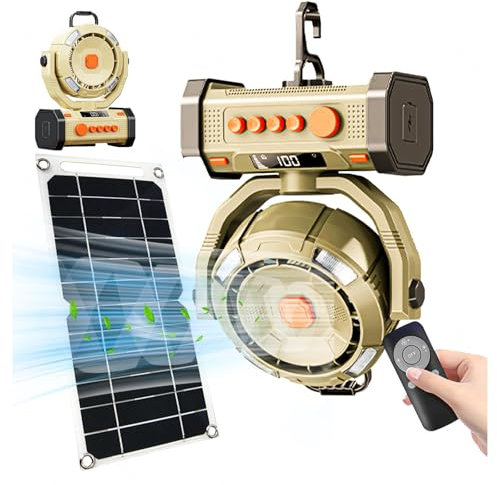 LFLIFENG Ventilador Bateria Recargable con Luz LED Y Gancho Ventilador USB Potente con Velocidad Continua Ventiladores a Batería Portátiles para Viajes De Camping