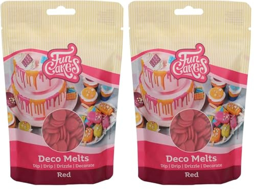 FunCakes Deco Melts Rojo - AZO Free 250 g (Paquete de 2)