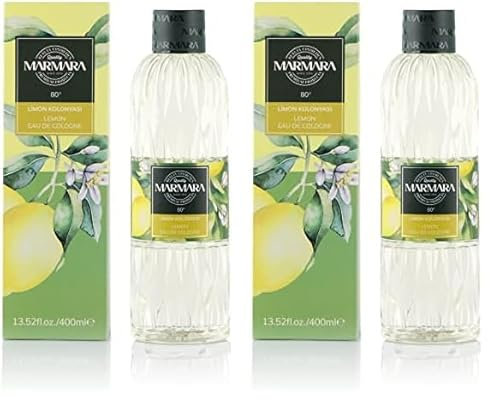 Eau parfumée turque MARMARA Citron 400 ml | Aftershave | Cologne Lemon 80 alcool (Lot de 2)