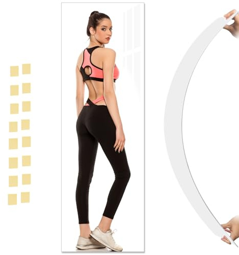 DEHWFT Full Length Mirror,47.25x15.75 Inch Acrylic Shatterproof Soft Mirrors, Non-Glass Wall-Mounted Fitness Mirror for Home, Lightweight Durable Modern Decor for Bedroom/Living Room/Cloakroom