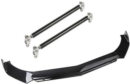 Frontstoßstange Spoiler Auto Frontspoiler Frontschürze Lip Spoiler Auto Körper Protevtive Verlängerung Dekoration Unterstützung Stangen Halten Bupmer Stabil Für Fließheck Limousine Universal(Gloss Bla