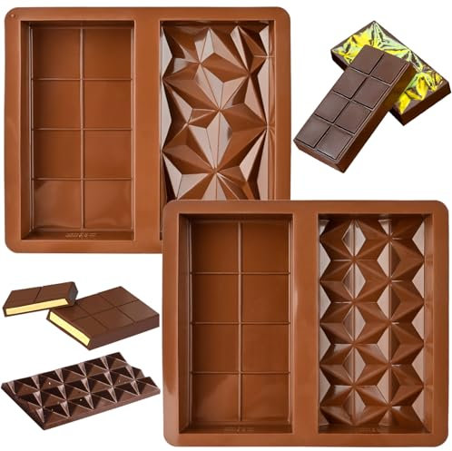 2PCS Chocolate Moulds Silicone, Christmas Silicone Moulds, Christmas Chocolate Moulds, Christmas Moulds Silicone, Reusable DIY Baking Molds Candy, for Party Baking