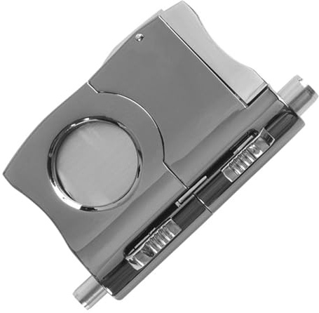 COMBO CORTADOR DE PUROS - CORTADOR DE PUROS TIPO V | Combinación perfecta ajustable de doble chorro, abrelatas de guillotina para puros cortapuros portátil para puros plata, regalos ta