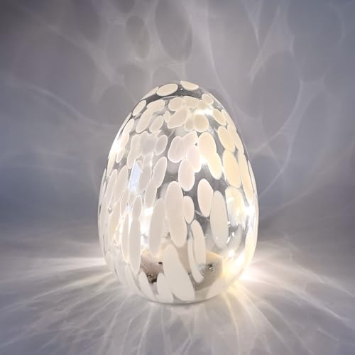 Recitem 16.4cm LED Osterei Osterdeko Innen Tischdeko Ostern Osterdeko Glas Oster Tischdeko LED Osterdeko Osterei Glas