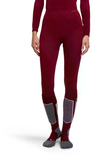 FALKE dam Baslager Underdel Warm Long W Ti funktionellt garn snabbtorkande 1 del, Röd Merlot 8117, L