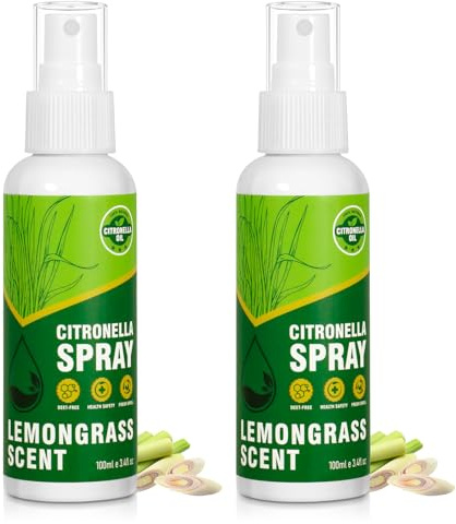 SCENTORINI Spray Ambiente alla Citronella 100ml x2, Profumo Naturale Rinfrescante per Casa, Tessuti e Spazi Esterni