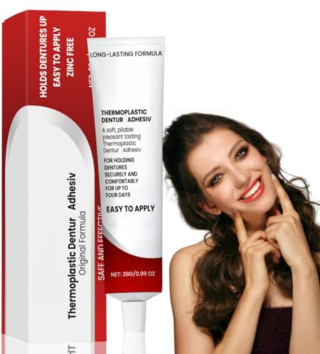 Den/ture Adhesive,Dental Adh/esive for Dentures,Secure Denture Adh/esive,Invisible Denture Reliner,False Teeth Silicone Reline Kit,Strong Hold Denture Adh/esive Cream,for Upper and Lower Dentures