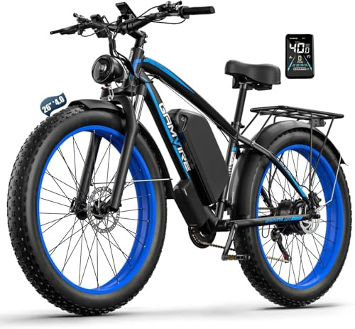 Kojesen E-Bike für Erwachsene, 26 Zoll Fat Tire Elektrofahrrad, 52V 19,2Ah Akku, bis zu 120 km Reichweite, 250W Motor mit 90Nm Drehmoment, Hydraulische Scheibenbremsen, 21-Gang, für Pendeln & Freizeit