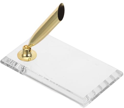 MOTHNUR Portapenne Decorativo da Scrivania in Acrilico con Base Quadrata e Supporto in Acciaio Inossidabile Porta Penna Singolo per Penne Stilografiche e Penne Sfera Organizer Versatile