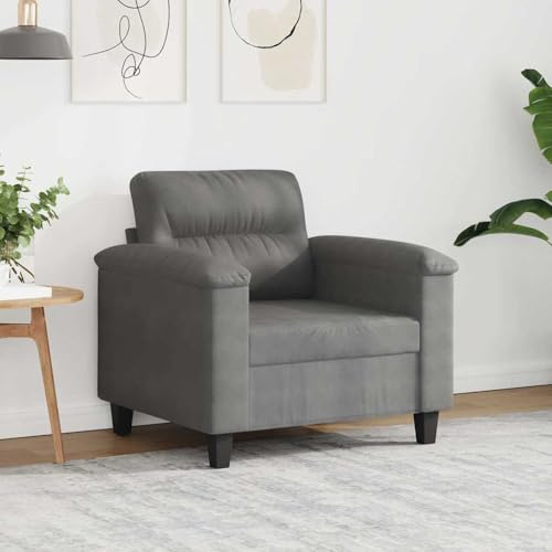 Yisssmeng Schlafsessel Mikrofaser Dunkelgrau 90 x 77 x 80 cm mit Metallgestell Bequemer Lesesessel Modernes Design Robust und Langlebig für Wohnzimmer Büro Schlafzimmer