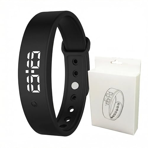 Montre de rappel d'alarme vibrante étanche, silencieuse, vibrante, bracelet de mesure de la température, 10 alarmes de vibration, 3 x surveillance quotidienne de la température pour les personnes