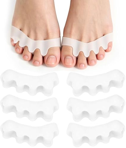 8 Stück Silikon Zehenspreizer, Weicher Hallux Valgus Zehentrenner zur Korrektur für Damen & Herren, Schmerzlinderung bei Hammerzehen
