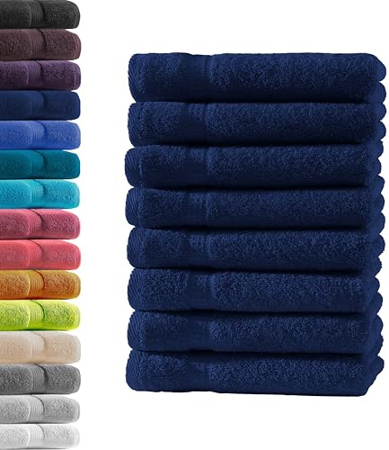 8X Gästetuch | Navy | 100% Baumwolle Frottier | Oeko-TEX® Standard 100 | Premium Qualität 500 g/m²