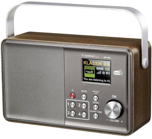 Albrecht DR860 Senior Digitalradio, bedienerfreundliches DAB+ Digitalradio für Jedermann, große und lesbare Schriften mit Farbdisplay im Retro Stil