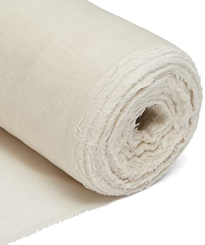 DFL 1m Natural Muslin Cheesecloth – 100% Cotton, 51 Wide 55GSM for Sieving, Cleaning, Dusting, Dyeing, Draping, Costume and Garment Sewing (Natural,1 Metre)