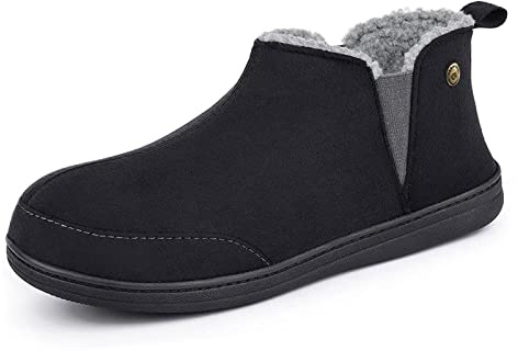 VeraCosy Men's Hi-Top Boot Slippers Micro Suede Faux Wool Non-Slip Warm | Memory Foam, Non-slip, Gift, Soft Fabric, Easy Care, Slip-on, Indoor&Outdoor Sole, Warm, Elastic Bootie, Supportive