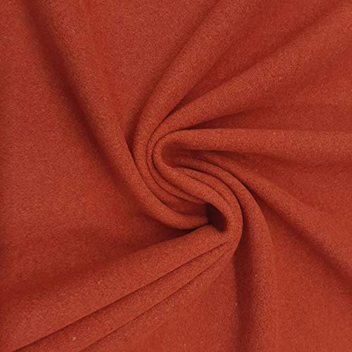 HANNAH - Wollstoff Stoffe Wolle Kaschmir Mantel Mittelalter Vorhang Decke Umhang Larp Meterware - 10 Farben (Ziegel)